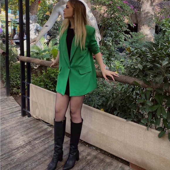 Crazy Grid Women’s Casual Blazer Green Size medium - Picture 5 of 5